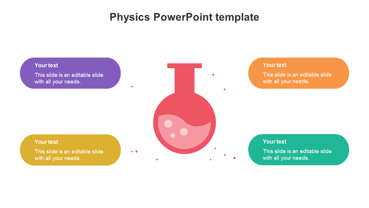 Best Physics PowerPoint Template Presentation-Four Node